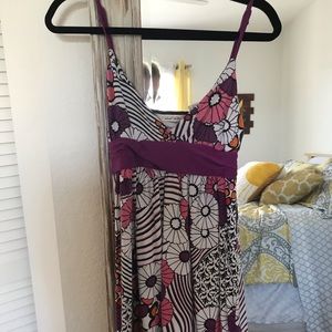 Colorful flower v-neck dress